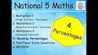 4.4 Percentages 4 : Reverse Percentages - National 5 Maths Lessons - @MrThomasMaths