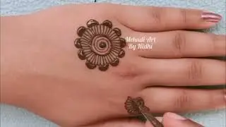 Day 53/60.. Minimal Mehndi Design for Back Hand | Simple Easy Stylish Arabic Mehndi Design | Henna