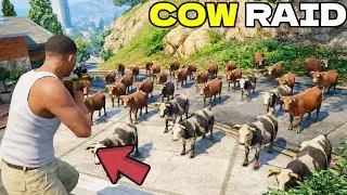 Franklin’s HOUSE RAIDED by a MAD COW?! 😨🐄 | GTA 5 Mods.