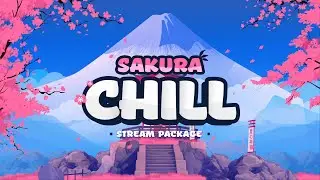 Animated Stream Overlay Package Sakura Chill | Stream Designz