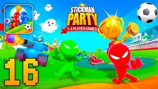 Stickman Party - Gameplay Part 16 Random Funny MiniGames 1 2 3 4 Plyer Free New Update Adventure