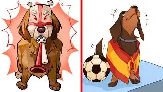 Epic Dog Fans: England vs Spain Football Showdown! 🏆🐶😂