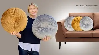 ✨ Add A Touch To Your Living Room With This Round Cushion / Sewing Ideas