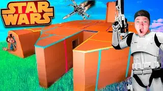 We Built The Star Wars Millennium Falcon Box Fort! (Challenge)