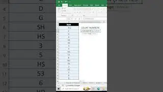 Count Only Numbers in Excel | Countif formula in Excel | #excelformula  #excelfunction #shorts