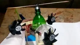 Made super helicopter modle from plastic Coca-Cola bottle.