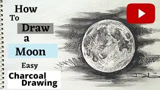 How to Draw a Moon with Charcoal Easy Tutorial