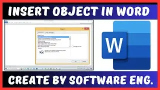How to Use Insert Object In Microsoft Word in Hindi Language