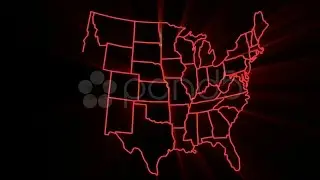 Map Of United States Of America. Stock Footage