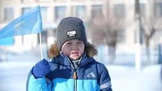Солтүстік Қазақстан облысы, Жамбыл ауданы, Озёрный ауылдық округі патриоттық шеруі.