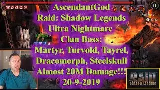Raid Shadow Legends - Ultra Nightmare Clan Boss - Almost 20M Damage!!! 20-9-2019 UNM CB