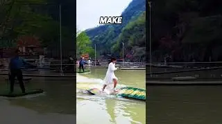 Can she cross the river and make a world record 🤯
