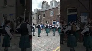 Dunnottar Pipes and Drums Scottish pipe band at the Stonehaven Harbour Festival 2024