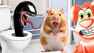 Alien monsters are chasing a hamster and a jelly dog ​​named Stasik.
