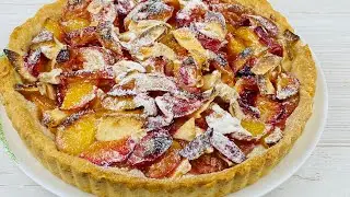 Простой Пирог с Сочными сливами. Без миксера,без яиц,быстро и вкусно. Тарт с фруктами на скорую руку