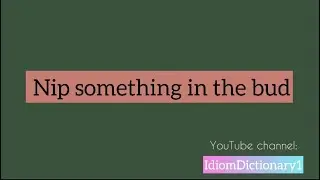 “ Nip something in the bud “ meaning