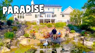 ULTIMATE BACKYARD with Waterfall and Pond