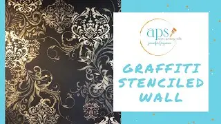 Graffiti Stenciled Wall w/ Modern Masters Metallic Paints