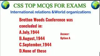 CSS 2021 CURRENT AFFAIRS SOLVED MCQS - PAPER PART 1
