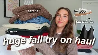 HUGE FALL TRY ON HAUL 2024 🧸 *fall basics* aritzia, brandy melville, sézane, old navy, & more!