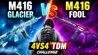 M416 FOOL VS M416 GLACIER PLAYERS 4 VS 4 TDM CHALLENGE | IPAD PRO PUBG HANDCAM GAMEPLAY