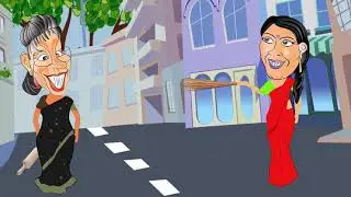 2D animation video of Saas-Bahu (Funny)