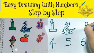 Easy Drawing with Numbers step by step || Number Drawing for kids|| Drawing Tutorial for beginners