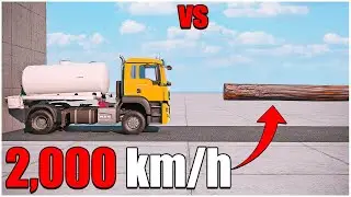 BeamNG Drive | Log VS Man Tanker at 2000 km/h ( 3 ) | #cars crash test | car torture