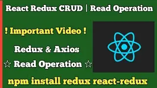 #2 React Redux CRUD Operation | Redux and Axios Api Fetch From Server| How To Fetch Data from Server