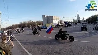 Проезд колонны байкеров от Воробьевых гор до байк-центра 26.04.2014