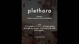 Word of the day: plethora | @thewordmeanings | #britishenglish #englishlearning #vocabulary