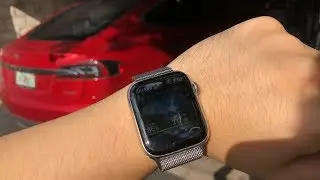 Driving a Tesla via Apple Watch using Siri Shortcuts on the Remote S app