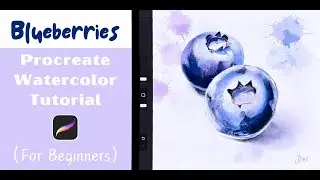 Paint Juicy Watercolor Blueberries in Procreate (Beginner Friendly!)