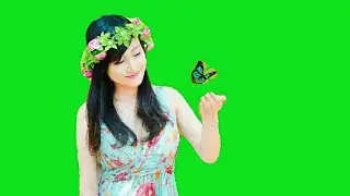 Green screen Beautiful Young Girl Green Screen Effects