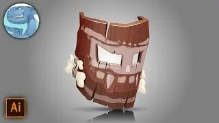 Wooden mask. Adobe Illustrator vector graphics.
