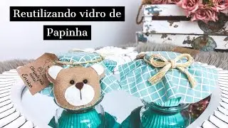 DIY- Lembrancinha para maternidade - Reutilizando vidro de papinha