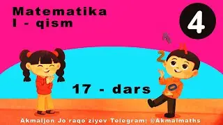 4-sinf Matematika 17-dars. 1-qism. Mavzu: 9 ga bo`linish alomati
