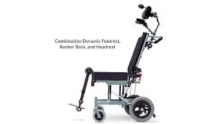 Seating Dynamics Combined Dynamic Head Back Foot Components for Wheelchair Movement