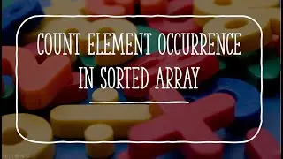 Count element occurrence in sorted array
