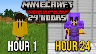 I Survived 24 HOURS STRAIGHT in Hardcore Minecraft... Here's What Happened