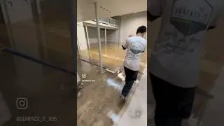 Vapor barrier, epoxy flake, Polyaspartic. Check the new video on our page #epoxyfloor #satisfying