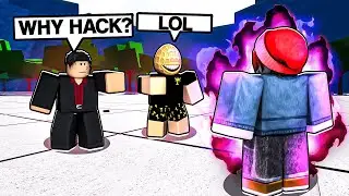 I Fought a HACKER in The Strongest Battlegrounds ft. @theholygrail