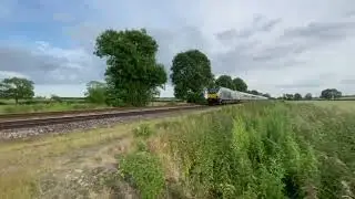 68012 and 82302 fly past Cannon Crossing 1R51 21/06/24 18:43pm