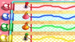 Mario Party The Top 100 - Minigames - Peach vs Luigi vs Daisy vs Mario
