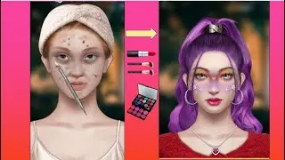 Horror girl😱 transform into a beautiful girl💄🤗| makeup | makeup game | #dress #makeup #beauty