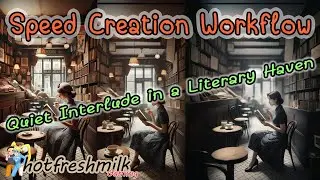 Quiet Interlude in a Literary Haven | Speed Creation Workflow | ChatGPT+Krita+Photoshop