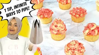 CUPCAKE PIPING TECHNIQUES using a 1M piping tip!