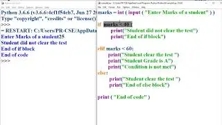 Python Conditional  controls ( If...else...elif)