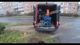 Прочистка канализации Рощино, удаление засора и промывка 200-й трубы через колодец 60+ метров.