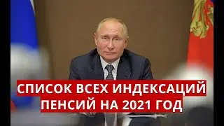 Утвердили! Список всех индексаций ПЕНСИЙ на 2021 год!